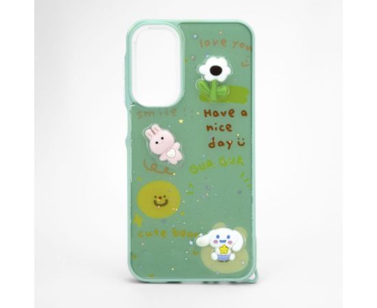 iLike Samsung  Galaxy A15 EPOXY CARTOON COVER Light Green