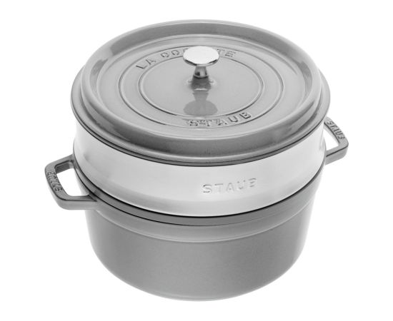 Zwilling Garnek żeliwny okrągły z wkładem STAUB La Cocotte 40508-819-0 - 3.8 ltr. grafitowy