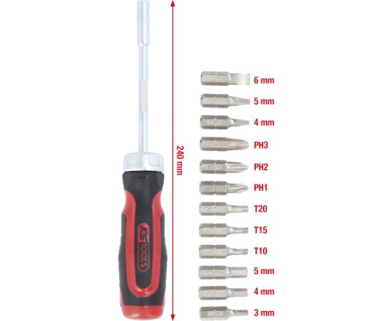 Skrūvgriežu uzgaļu komplekts KS Tools 159.2035; 14 gab. + rokas skrūvgriezis