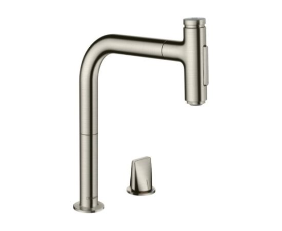 Hansgrohe virtuves izlietnes maisītājs ar izvelkamu dušu Metris Select M71 200 2jet, stainless steel optic + s