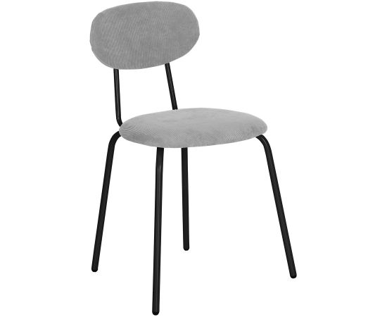Chair KATO 42x48xH79cm, light grey corduroy