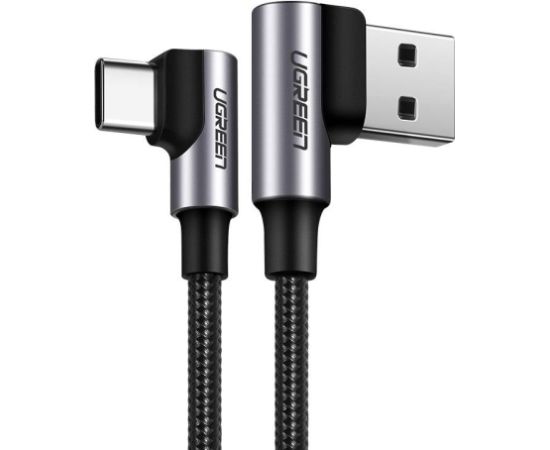 Angle cable USB to USB-C UGREEN US176, 3A, 0.5m (black)