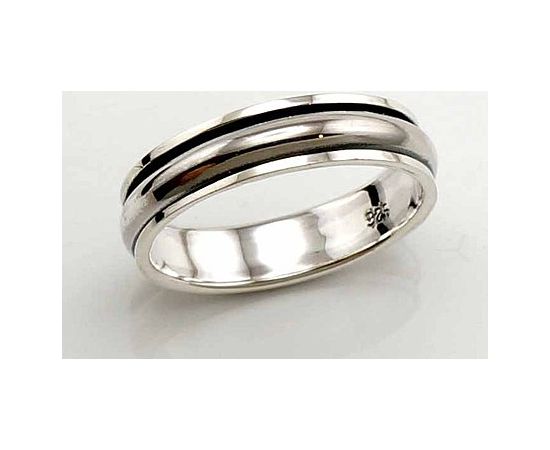 Серебряное обручальное кольцо #2100434(POx-Bk), Серебро 925°, оксид (покрытие), Размер: 22.5, 4.8 гр.
