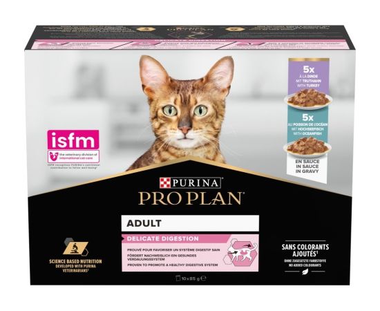 PURINA Pro Plan Delicate Turkey Fish Multipack - wet cat food - 10x85 g