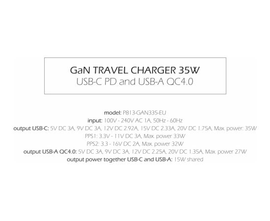 Swissten 3арядное устройство GaN USB-C 35W PD / USB-A 27W QC