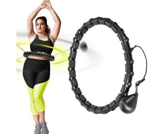 HHW11 PLUS SIZE HULA HOOP BLACK WITH WEIGHT HMS