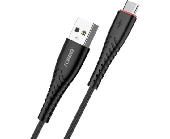 Foneng X15 USB to USB-C cable, 2.4A, 1.2m (black)