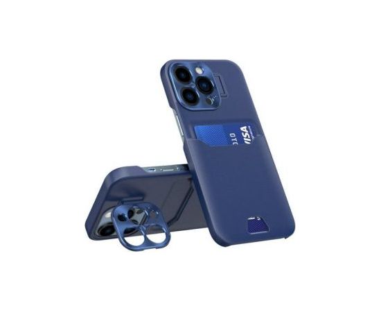 iLike Apple  iPhone 14 Pro Max cover card wallet with stand Leather Stand Case Blue