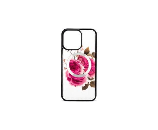 Evelatus Apple  iPhone 15 Pro Max Leather Case Zipper Design Flower White