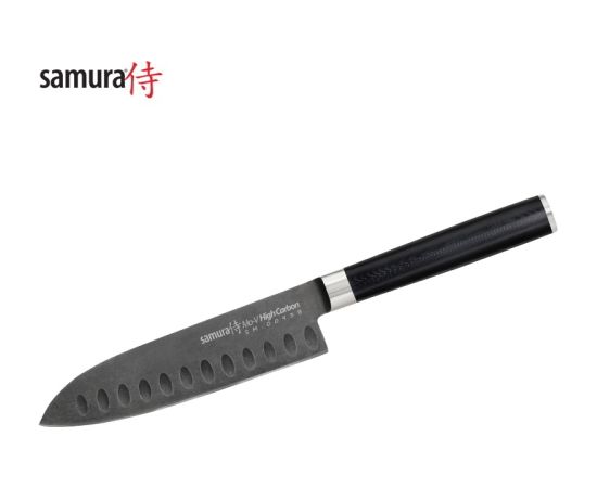 Samura MO-V Stonewash Большой сантоку 138mm. 59HRC. из AUS 8 Японской из стали 59 HRC