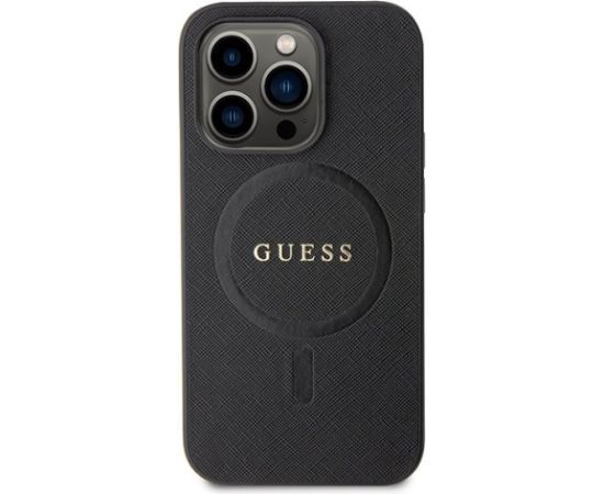 Guess Saffiano MagSafe Back Case Aizsargapvalks Priekš Apple iPhone 15 Pro