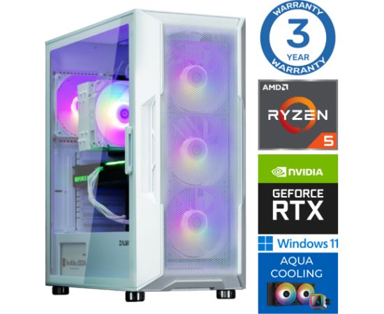 INTOP AQUA Ryzen 5 7600X 32GB DDR5 500SSD M.2 NVME RTX3060 12GB WIN11Pro