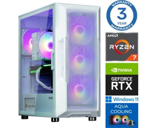 INTOP AQUA Ryzen 7 7700X 64GB DDR5 500SSD M.2 NVME RTX4060Ti 8GB WIN11Pro