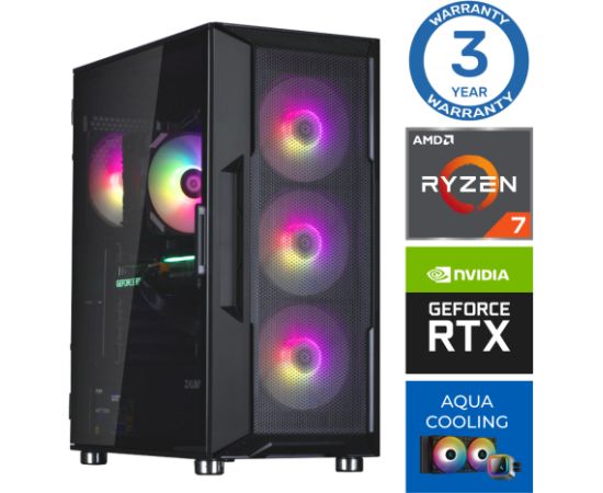 INTOP AQUA Ryzen 7 7700X 64GB DDR5 500SSD M.2 NVME RTX4060Ti 8GB no-OS