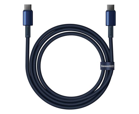 Cable USB-C to USB-C Baseus Tungsten Gold, 100W, 1m (blue)