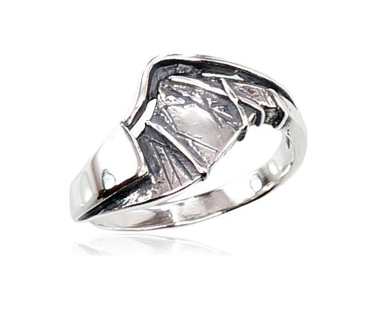 Серебряное кольцо #2100673(POx-Bk), Серебро 925°, оксид (покрытие), Размер: 18.5, 3 гр.