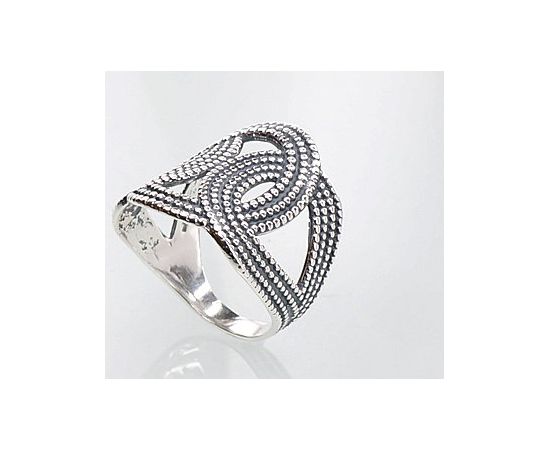 Серебряное кольцо #2100670(POx-Bk), Серебро 925°, оксид (покрытие), Размер: 18.5, 7.3 гр.