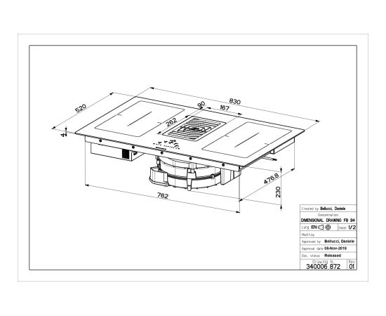 Induction hob with hood Faber Galileo Smart