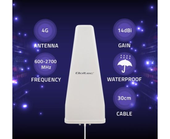 Qoltec 57043 4G LTE DUAL antenna | 14dBi | omnidirectional | outdoor