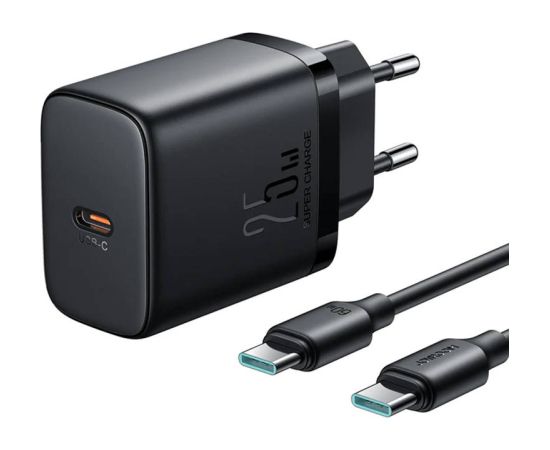 Charger Joyroom JR-TCF11, 25W + Cable C-C 1m (Black)