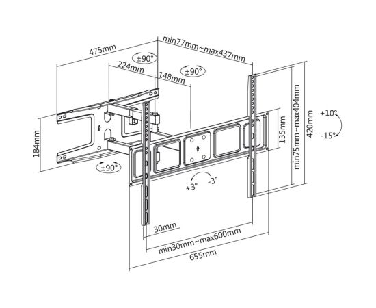 Sencor TV mount 37"-70" SHTB363