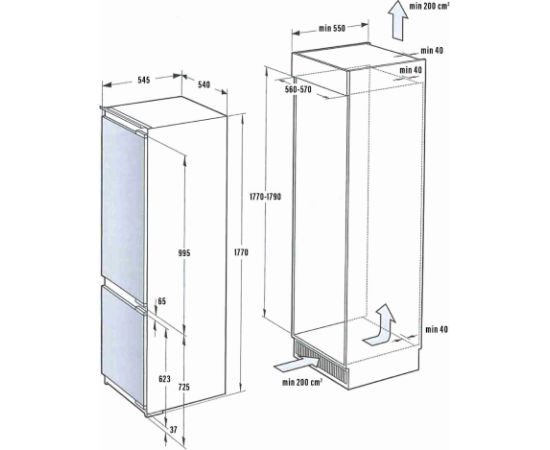 Built-in fridge De Dietrich DRL1770EB