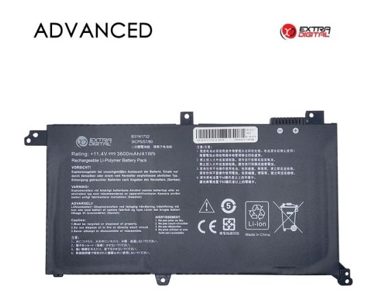 Extradigital Аккумулятор для ноутбука ASUS B31N1732, 3600mAh, Extra Digital Advanced