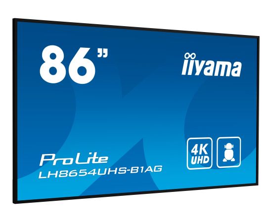 iiyama ProLite LH8654UHS-B1AG, public display (black, UltraHD/4K, IPS, speakers)