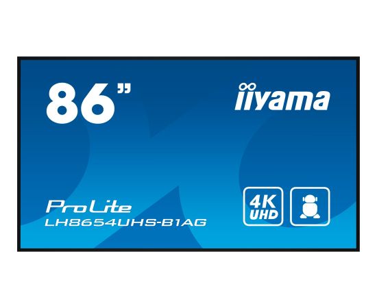 iiyama ProLite LH8654UHS-B1AG, public display (black, UltraHD/4K, IPS, speakers)