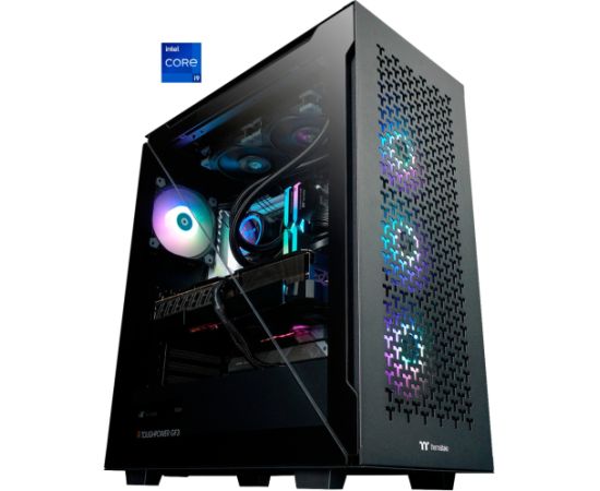 Thermaltake Titan Black, gaming PC (black/transparent, Windows 11 Home 64-bit)