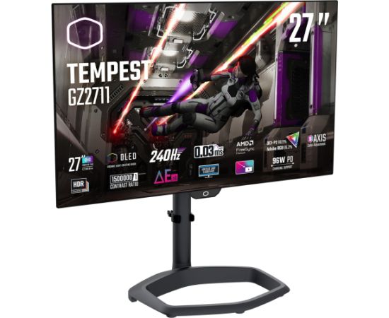 Cooler Master GZ2711 - 27 - LED monitor, black, QHD, AMD Free-Sync Premium, USB-C, 240Hz panel