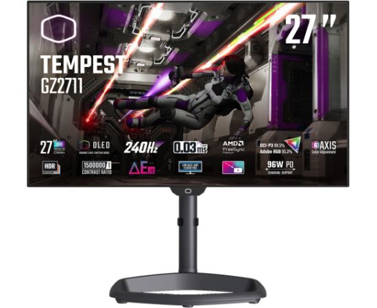 Cooler Master GZ2711 - 27 - LED monitor, black, QHD, AMD Free-Sync Premium, USB-C, 240Hz panel