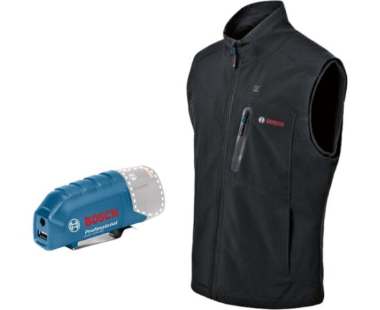 Bosch Heat+Jacket GHV 12+18V kit size 2XL, work clothing (black, incl. charger GAL 12V-20 Professional, 1x battery GBA 12V 2.0Ah)