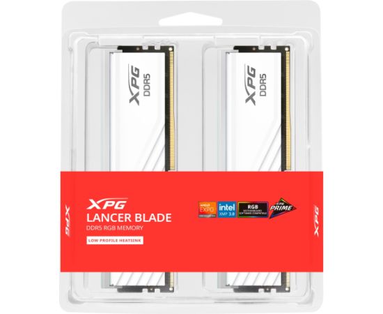 ADATA DDR5 - 48GB - 6000 - CL - 30 (2x 24 GB) dual kit, RAM (white, AX5U6000C3024G-DTLABRWH, Lancer Blade RGB, INTEL XMP, AMD EXPO)