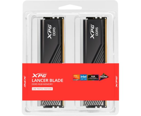 ADATA DDR5 - 64GB - 6000 - CL - 30 (2x 32 GB) dual kit, RAM (black, AX5U6000C3032G-DTLABRBK, Lancer Blade RGB, INTEL XMP, AMD EXPO)