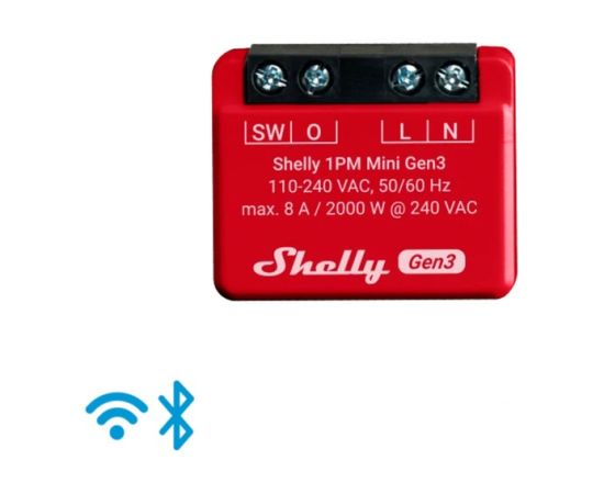 Shelly Plus 1 PM Mini Gen3 Economy Pack, Relay (Red, Pack of 4)