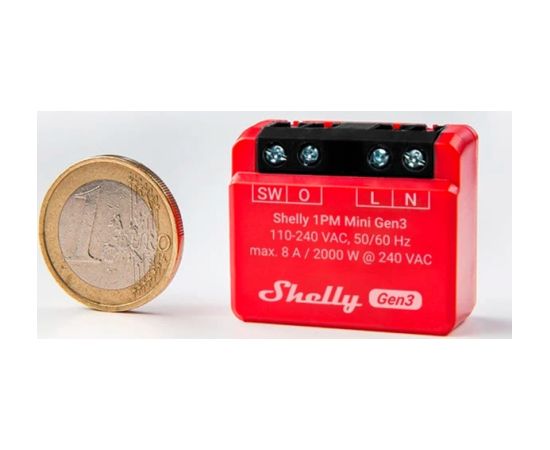 Shelly Plus 1 PM Mini Gen3 Economy Pack, Relay (Red, Pack of 4)