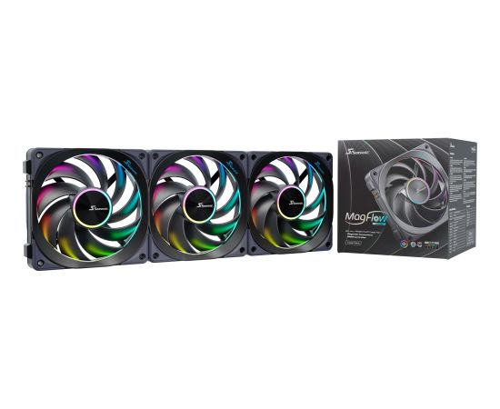 Seasonic MagFlow ARGB, case fan (black, 3-fan kit)