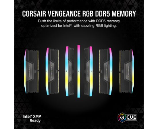 Corsair DDR5 - 32GB - 6200 - CL - 36 (2x 16 GB) dual kit, RAM (black, CMH32GX5M2E6200C36, Vengeance RGB)
