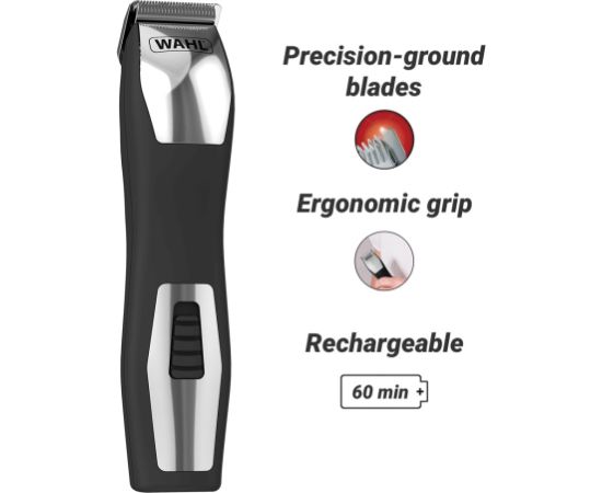 Wahl GroomsMan Pro Battery Black, Stainless steel