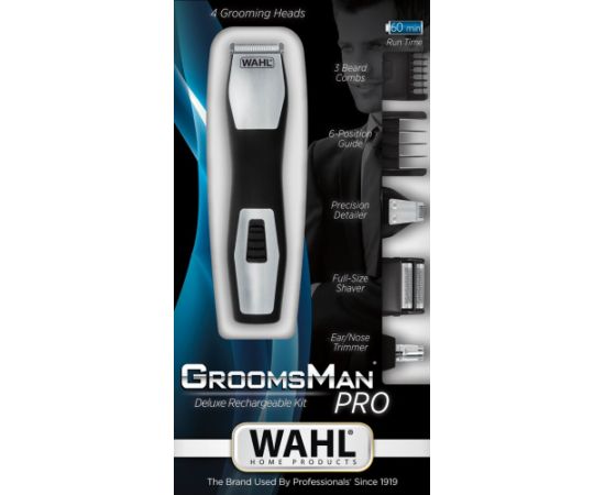 Wahl GroomsMan Pro Battery Black, Stainless steel