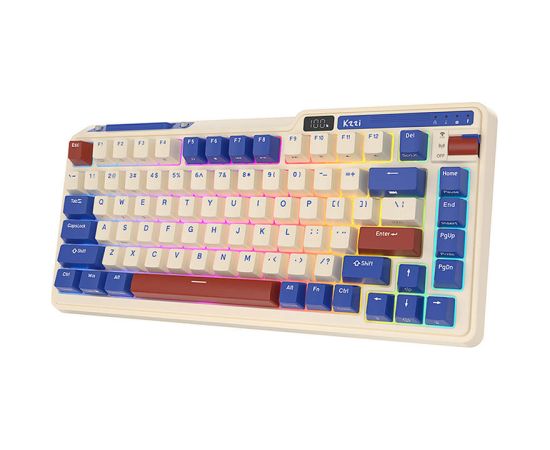 Wireless mechanical keyboard Royal Kludge KZZI K75 pro RGB, Moment Switch (retro blue)