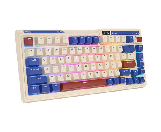 Wireless mechanical keyboard Royal Kludge KZZI K75 pro RGB, Moment Switch (retro blue)