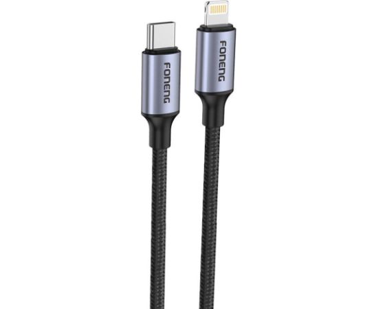 Cable USB-C to Lightning Foneng X95 Metal Head Braided PD 20W 1.2m (gray)