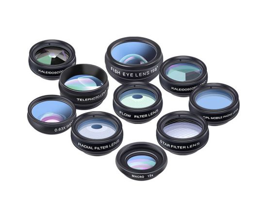 Mobile lens kit APEXEL APL-DG10 10 in 1 (black)