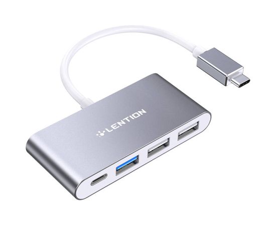 Lention 4in1 Hub USB-C to USB 3.0 + 2x USB 2.0 + USB-C (gray)