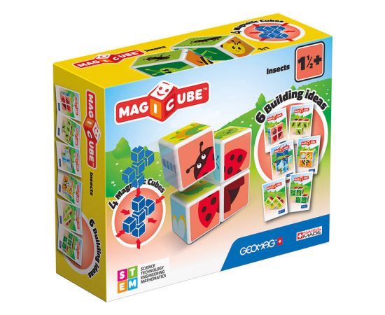 Magicube Printed Insects magnetic blocks + cards 7 pieces GEOMAG GEO-121