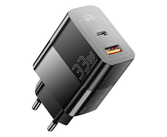 Charger USB-C+USB-A 33W Essager GaN (black)