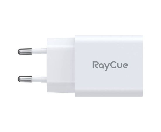 RayCue USB-C + USB-A PD 20W EU power charger (white)
