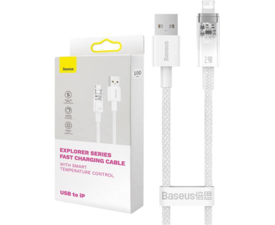 Fast Charging cable Baseus USB-A to Lightning  Explorer Series 2m, 2.4A (white)